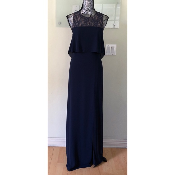 BCBGMAXAZRIA Sleeveless Cascading Ruffle Gown - Picture 3 of 6